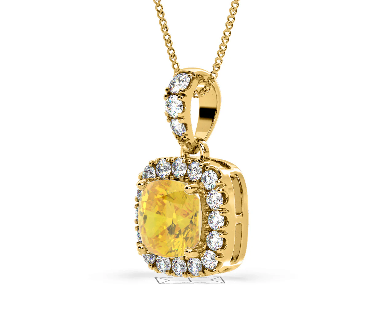 Beatrice Yellow Lab Diamond Cushion Cut Necklace 1.38ct in 18K Gold - Elara Collection - Image 19
