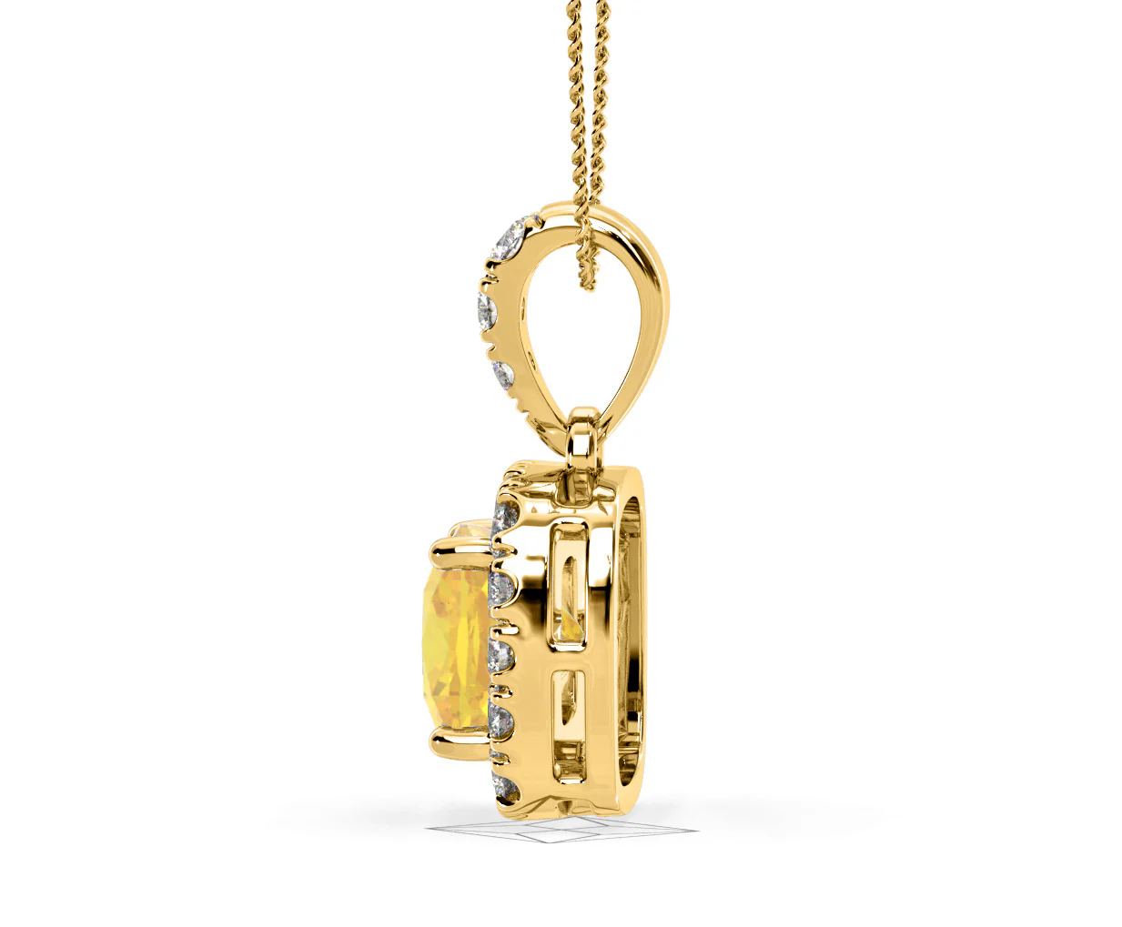 Beatrice Yellow Lab Diamond Cushion Cut Necklace 1.38ct in 18K Gold - Elara Collection - Image 31