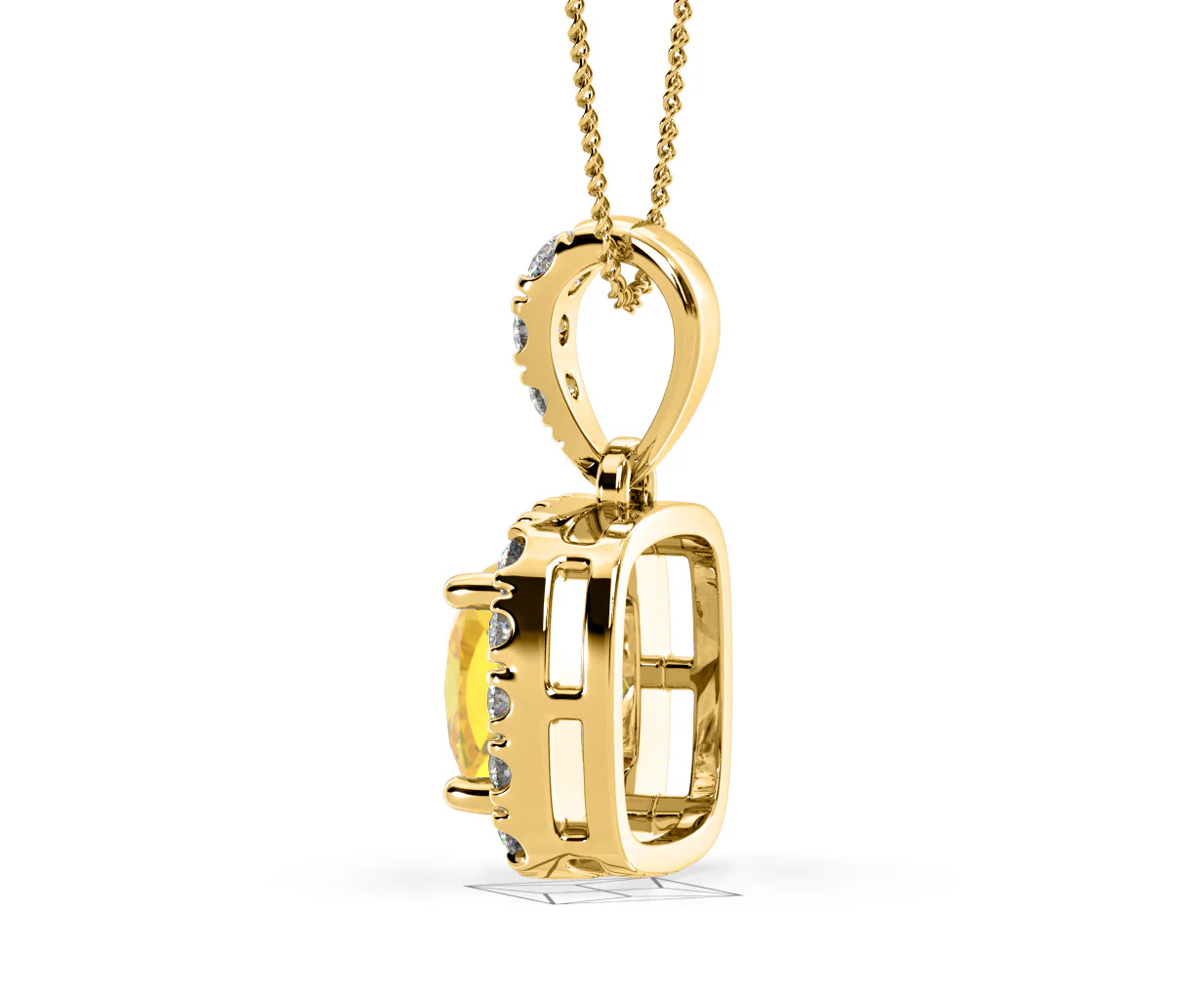 Beatrice Yellow Lab Diamond Cushion Cut Necklace 1.38ct in 18K Gold - Elara Collection - Image 34