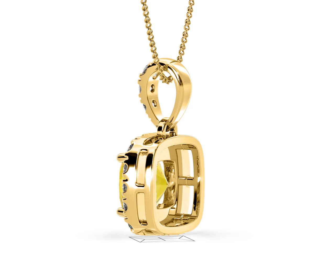 Beatrice Yellow Lab Diamond Cushion Cut Necklace 1.38ct in 18K Gold - Elara Collection - Image 37