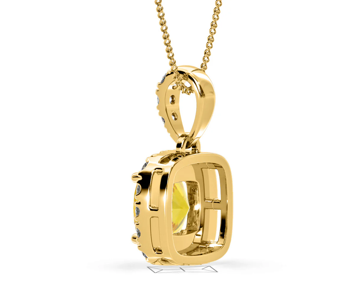 Beatrice Yellow Lab Diamond Cushion Cut Necklace 1.38ct in 18K Gold - Elara Collection - Image 38