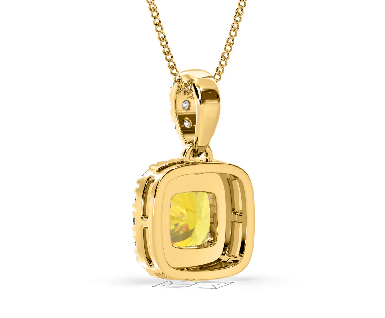 Beatrice Yellow Lab Diamond Cushion Cut Necklace 1.38ct in 18K Gold - Elara Collection - Image 43