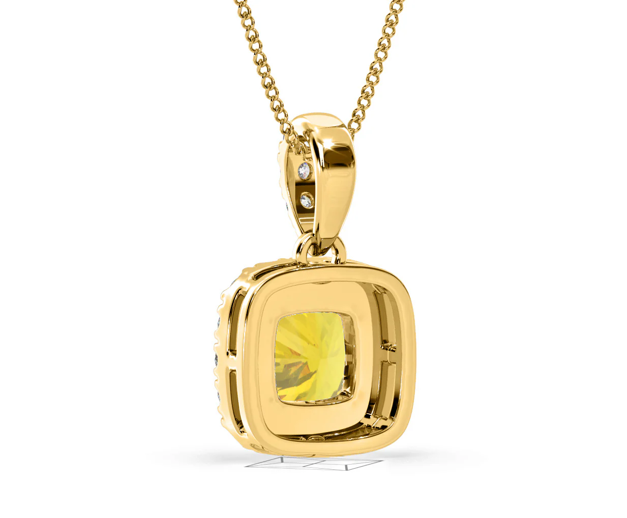 Beatrice Yellow Lab Diamond Cushion Cut Necklace 1.38ct in 18K Gold - Elara Collection - Image 44