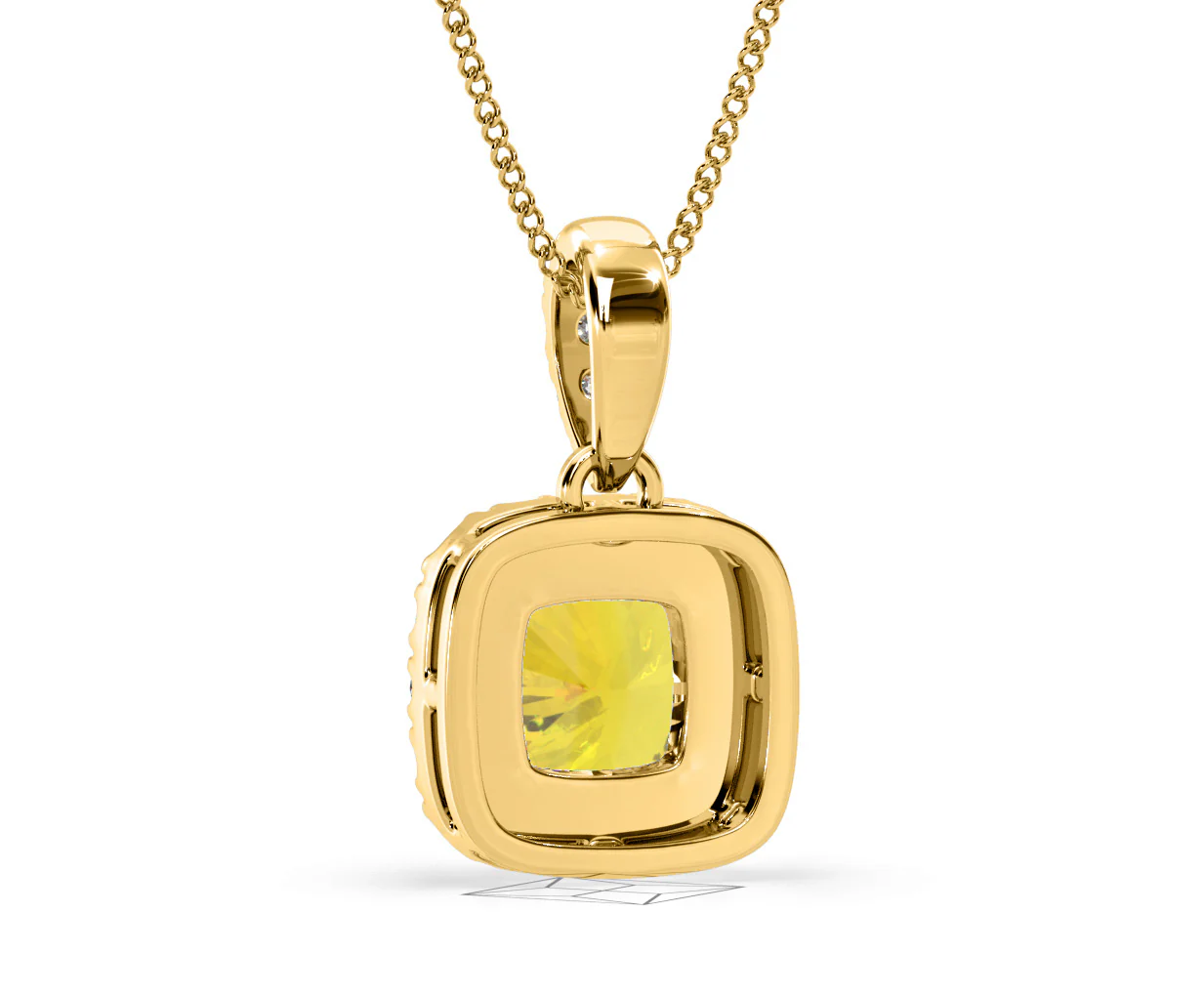 Beatrice Yellow Lab Diamond Cushion Cut Necklace 1.38ct in 18K Gold - Elara Collection - Image 46