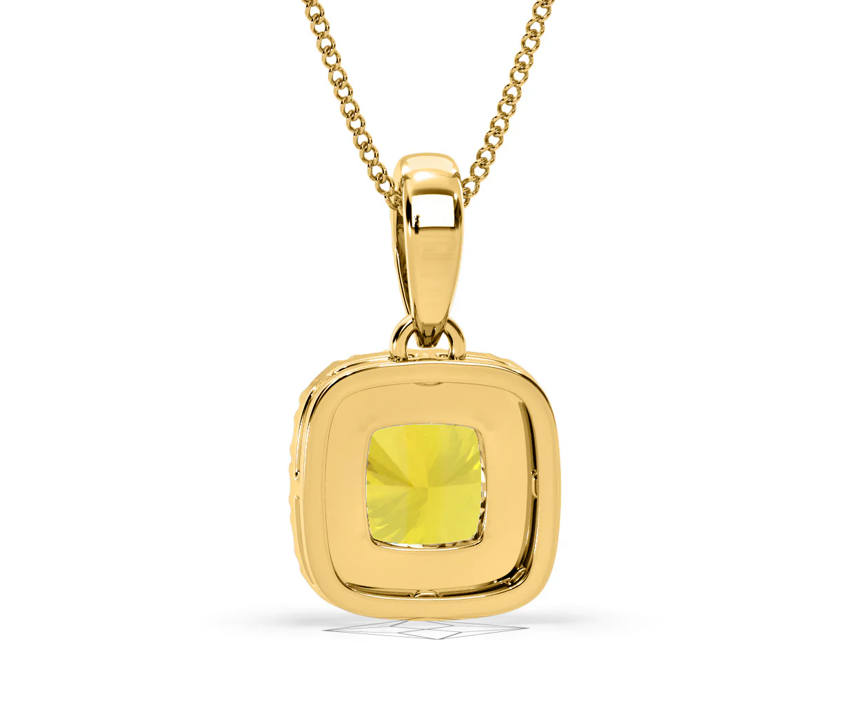 Beatrice Yellow Lab Diamond Cushion Cut Necklace 1.38ct in 18K Gold - Elara Collection - Image 48