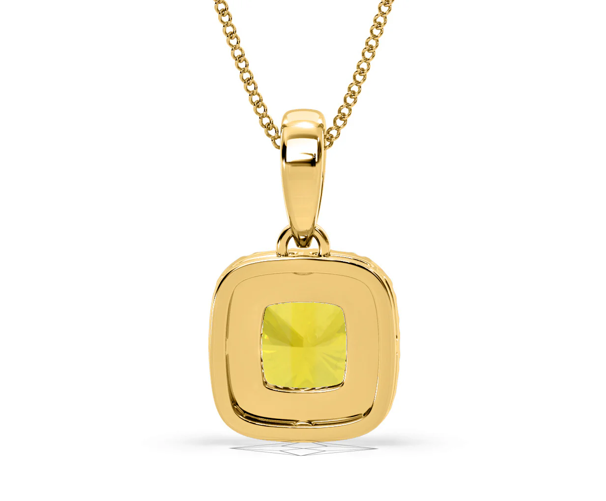 Beatrice Yellow Lab Diamond Cushion Cut Necklace 1.38ct in 18K Gold - Elara Collection - Image 50