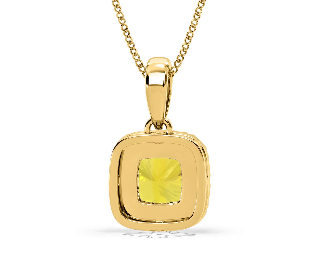 Beatrice Yellow Lab Diamond Cushion Cut Necklace 1.38ct in 18K Gold - Elara Collection - Image 51