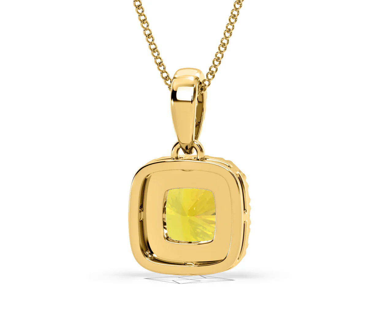 Beatrice Yellow Lab Diamond Cushion Cut Necklace 1.38ct in 18K Gold - Elara Collection - Image 52