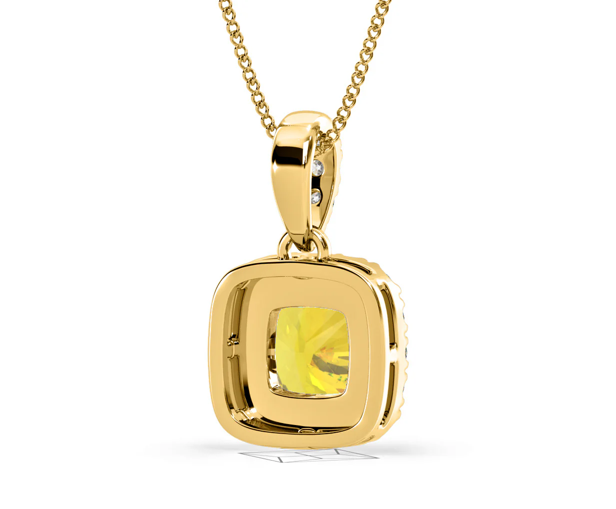 Beatrice Yellow Lab Diamond Cushion Cut Necklace 1.38ct in 18K Gold - Elara Collection - Image 54