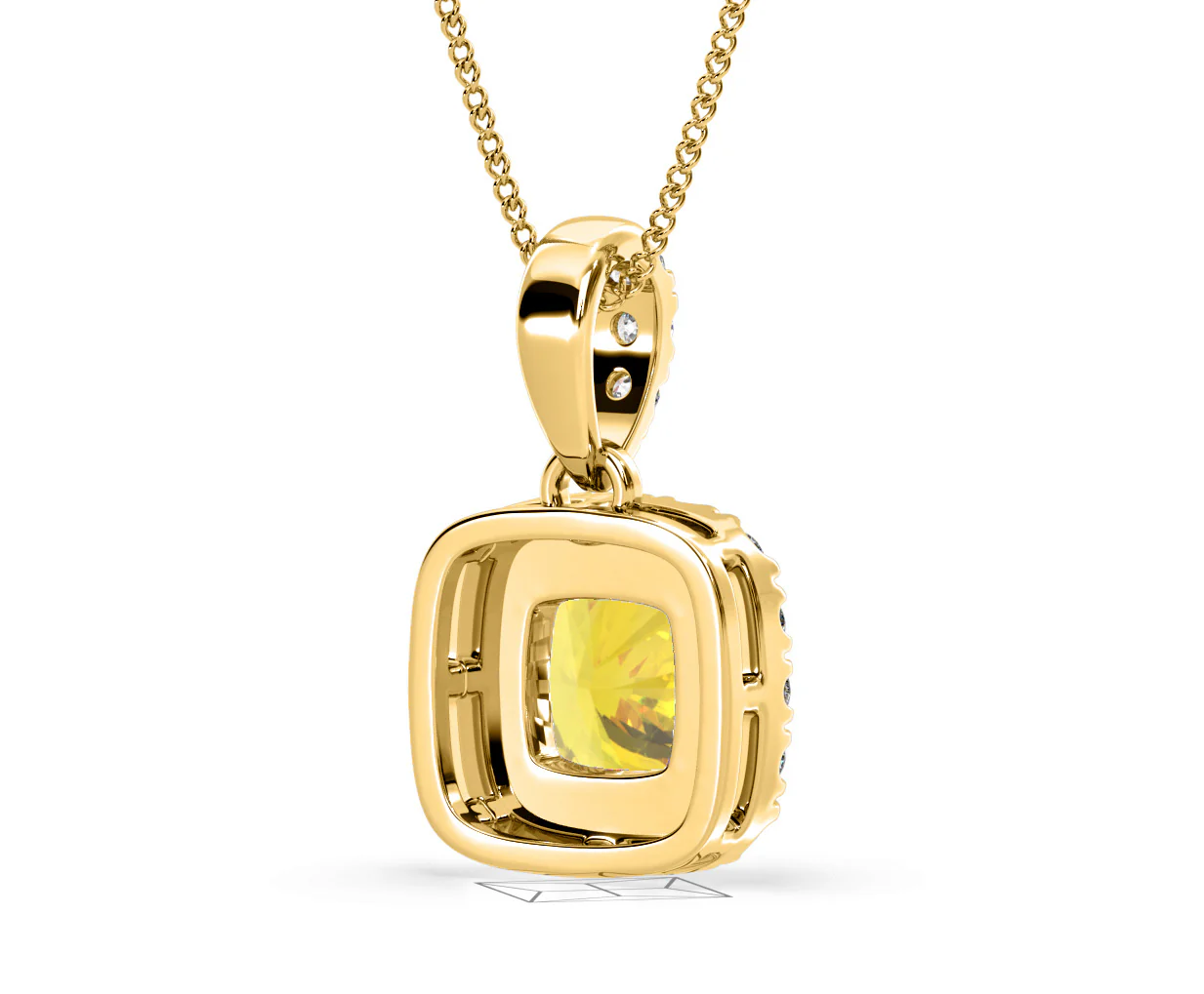 Beatrice Yellow Lab Diamond Cushion Cut Necklace 1.38ct in 18K Gold - Elara Collection - Image 56