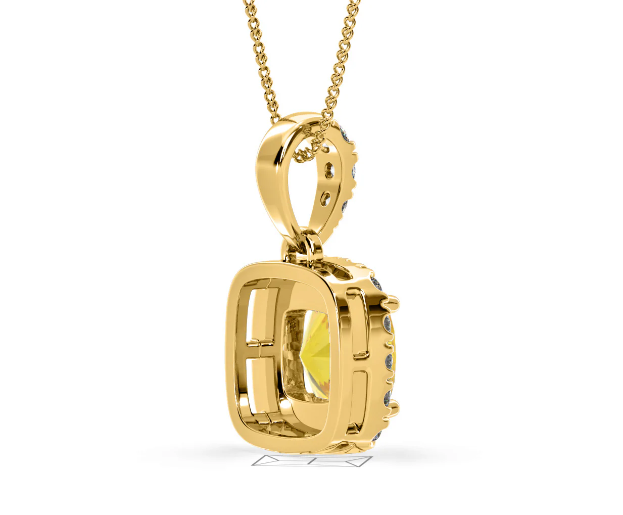 Beatrice Yellow Lab Diamond Cushion Cut Necklace 1.38ct in 18K Gold - Elara Collection - Image 61