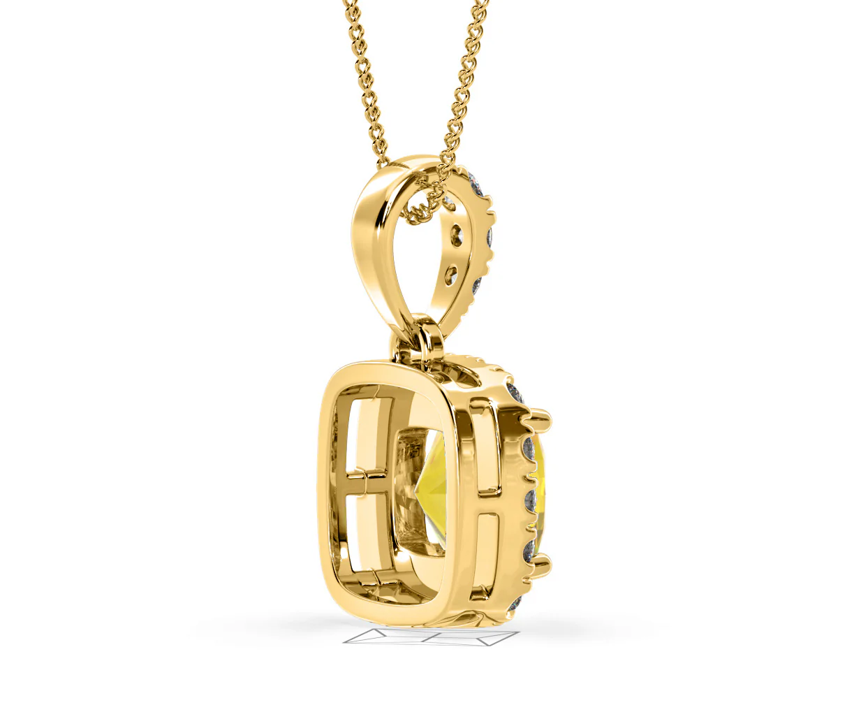 Beatrice Yellow Lab Diamond Cushion Cut Necklace 1.38ct in 18K Gold - Elara Collection - Image 62