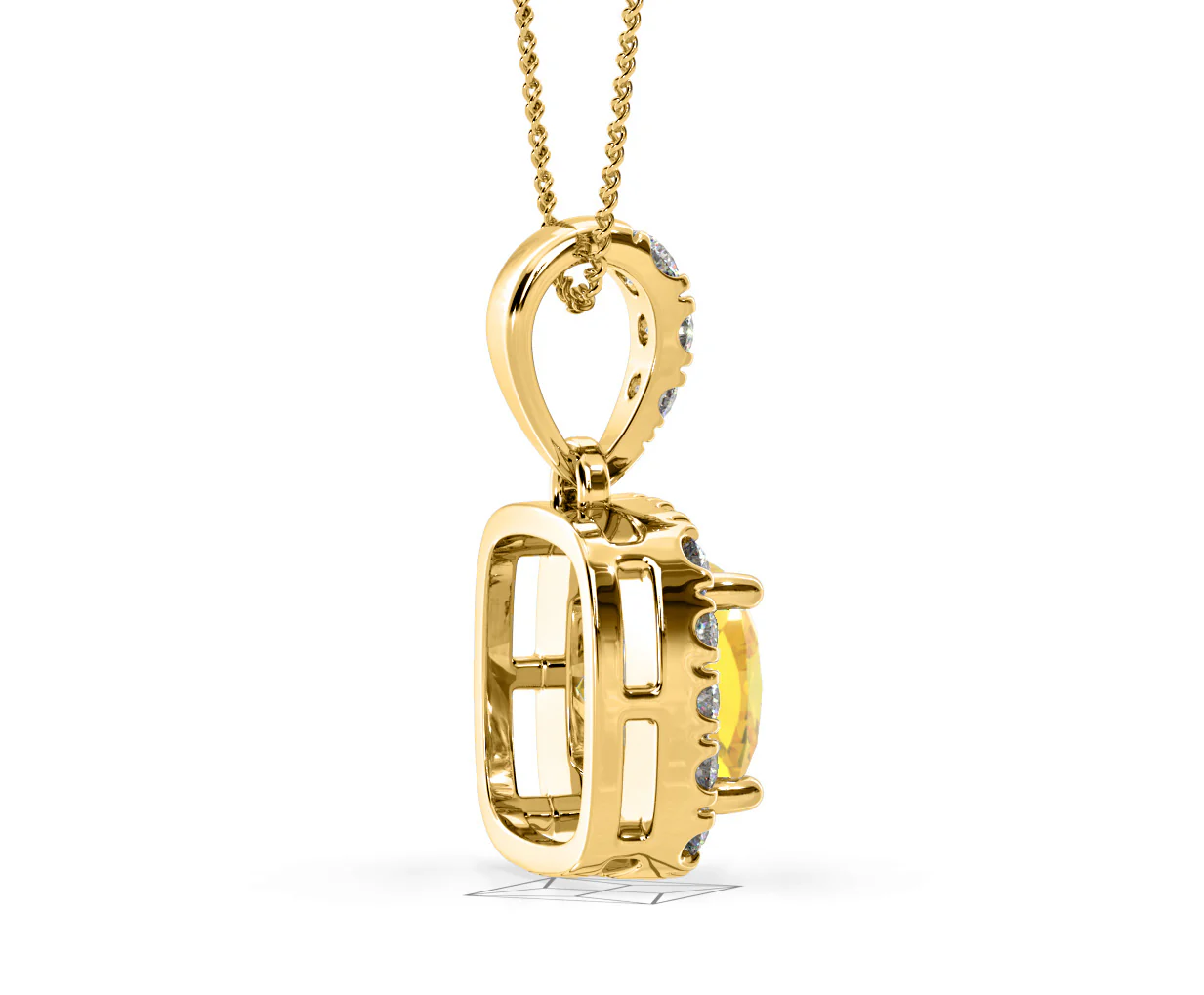 Beatrice Yellow Lab Diamond Cushion Cut Necklace 1.38ct in 18K Gold - Elara Collection - Image 65