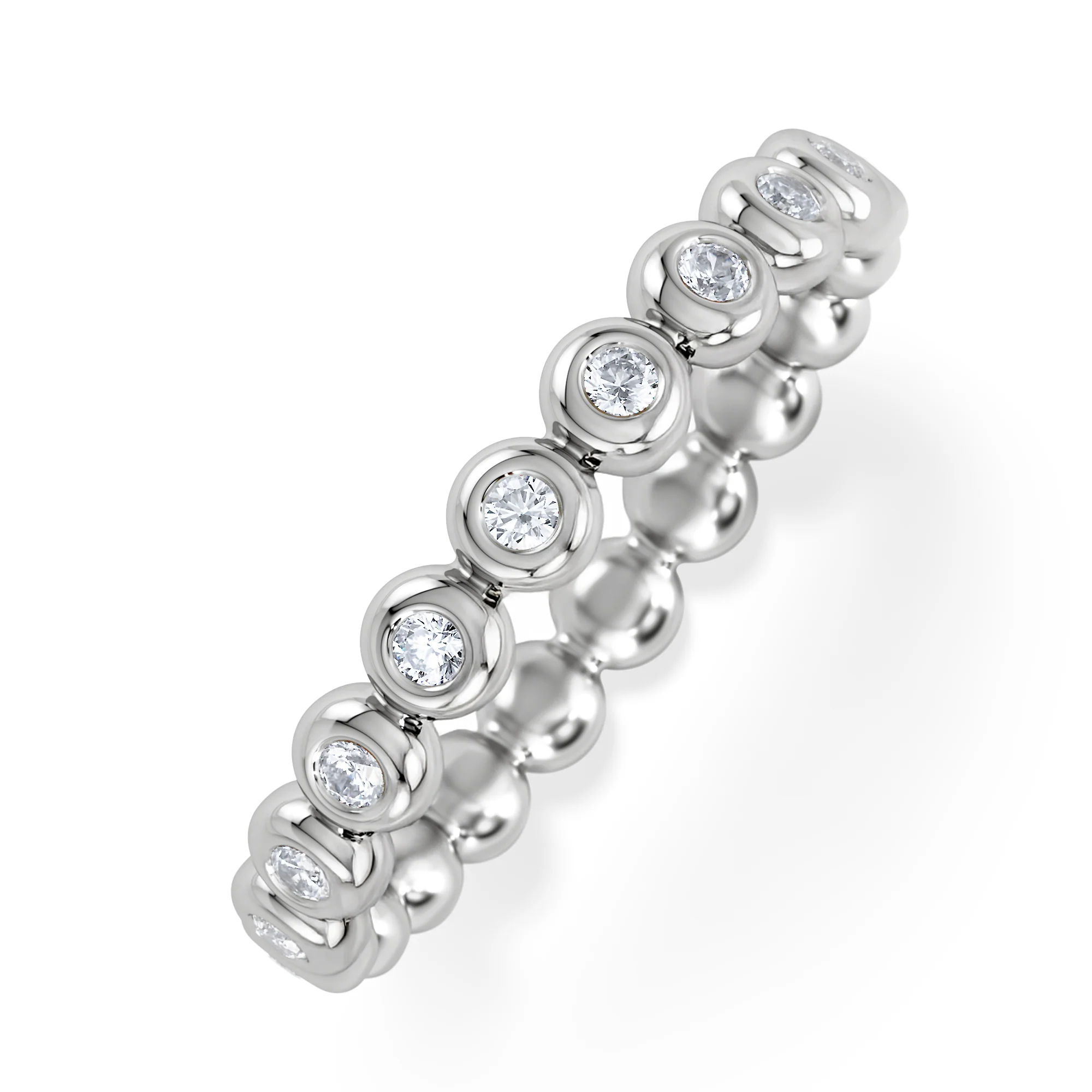Lab Diamond Rubover Eternity Ring 0.33ct in 9K White Gold