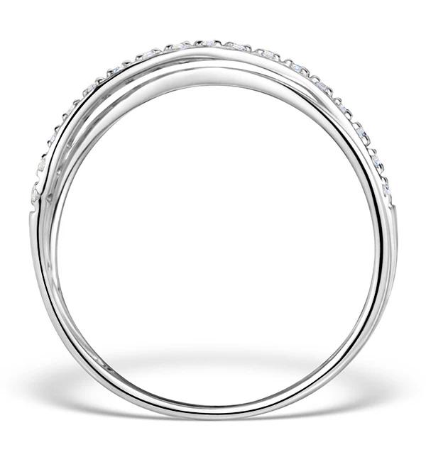 Black Diamond and Lab Diamond Crossover Ring 0.09ct in 925 Silver - Image 2