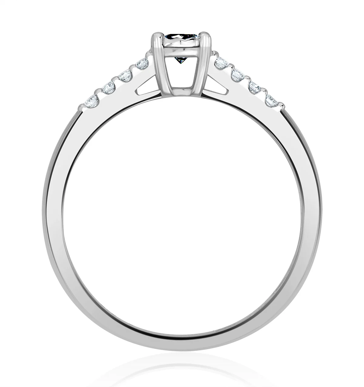 Black Diamond and Lab Diamond Engagement Ring 0.25ct in 9K White Gold - Image 4
