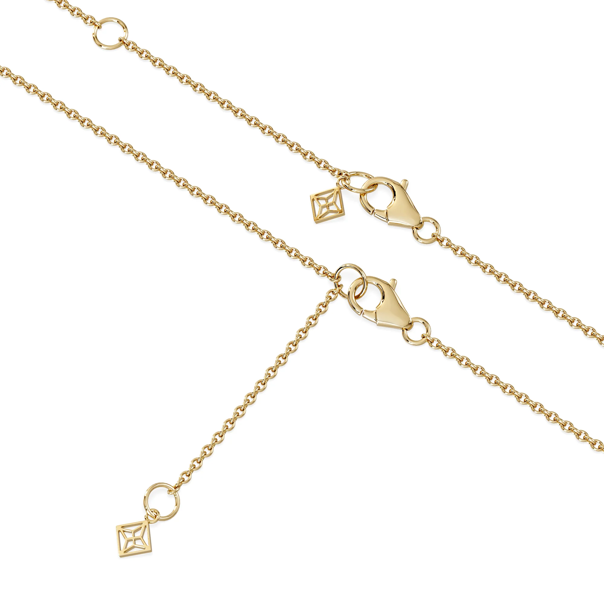 Bloom 3.20ct Lab Emerald and Lab Diamond Necklace in 18K Yellow Gold - Image 7