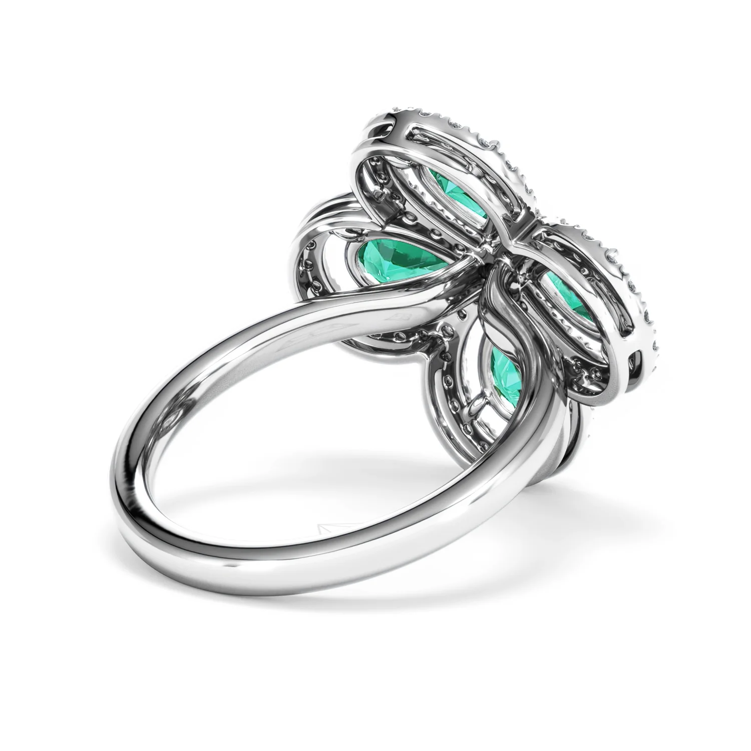Bloom 3.20ct Lab Emerald and Lab Diamond Ring in 18K White Gold - Image 40