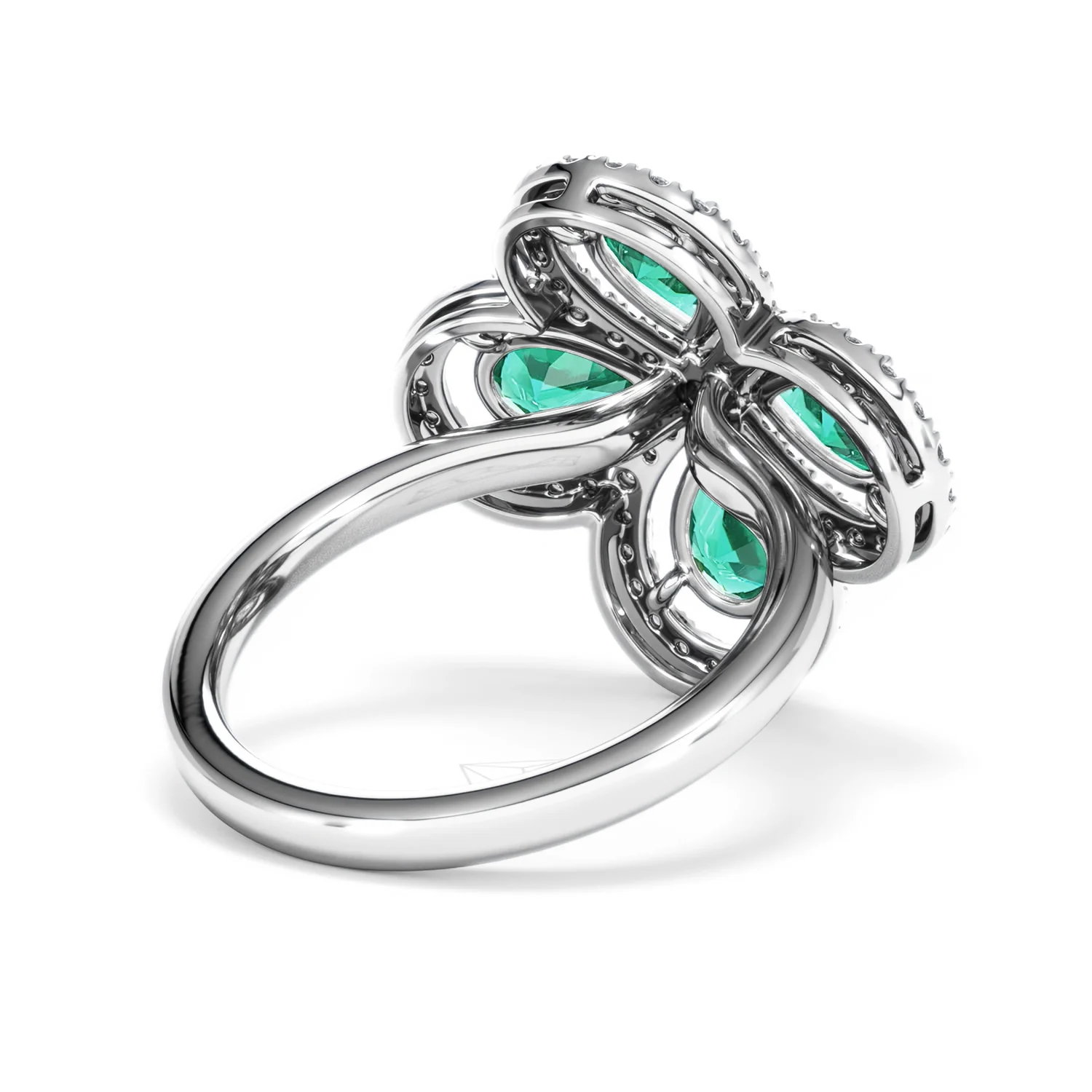Bloom 3.20ct Lab Emerald and Lab Diamond Ring in 18K White Gold - Image 41