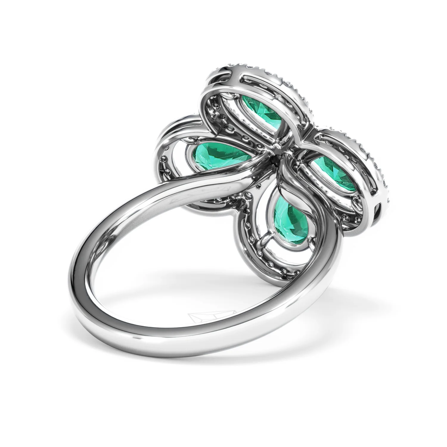 Bloom 3.20ct Lab Emerald and Lab Diamond Ring in 18K White Gold - Image 42