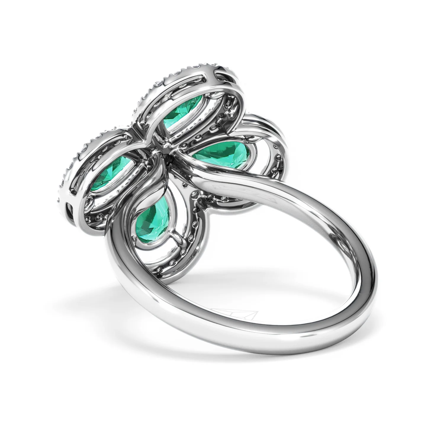 Bloom 3.20ct Lab Emerald and Lab Diamond Ring in 18K White Gold - Image 56