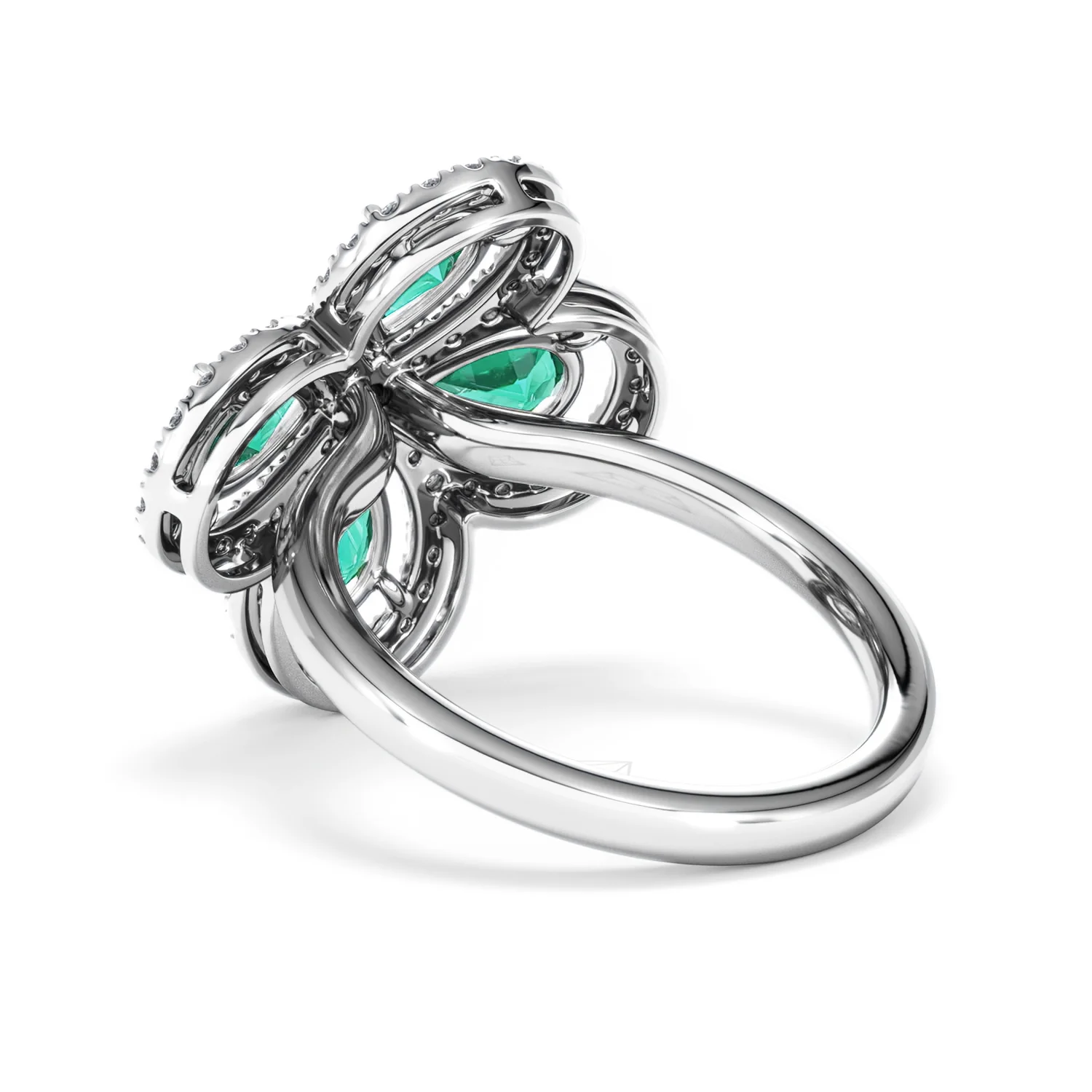 Bloom 3.20ct Lab Emerald and Lab Diamond Ring in 18K White Gold - Image 58