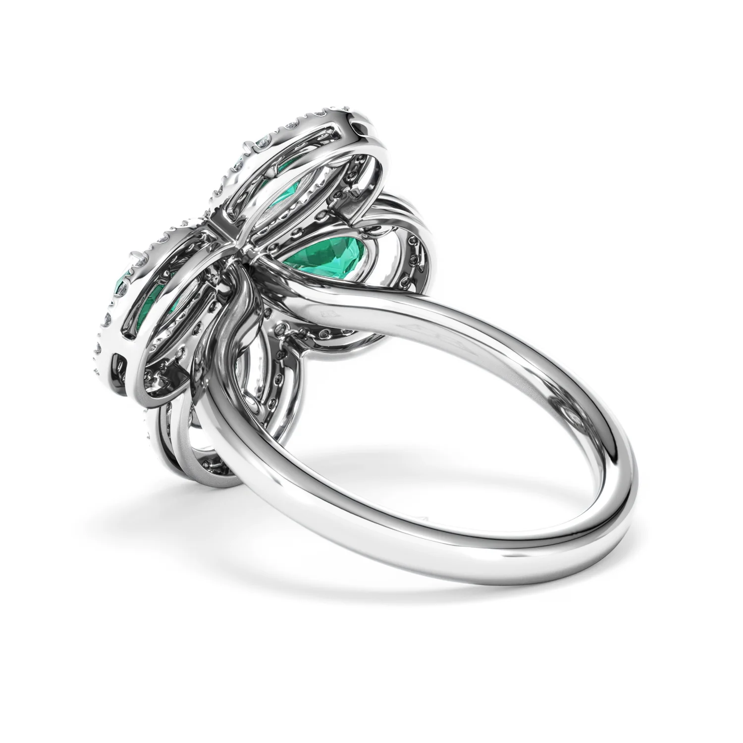 Bloom 3.20ct Lab Emerald and Lab Diamond Ring in 18K White Gold - Image 59
