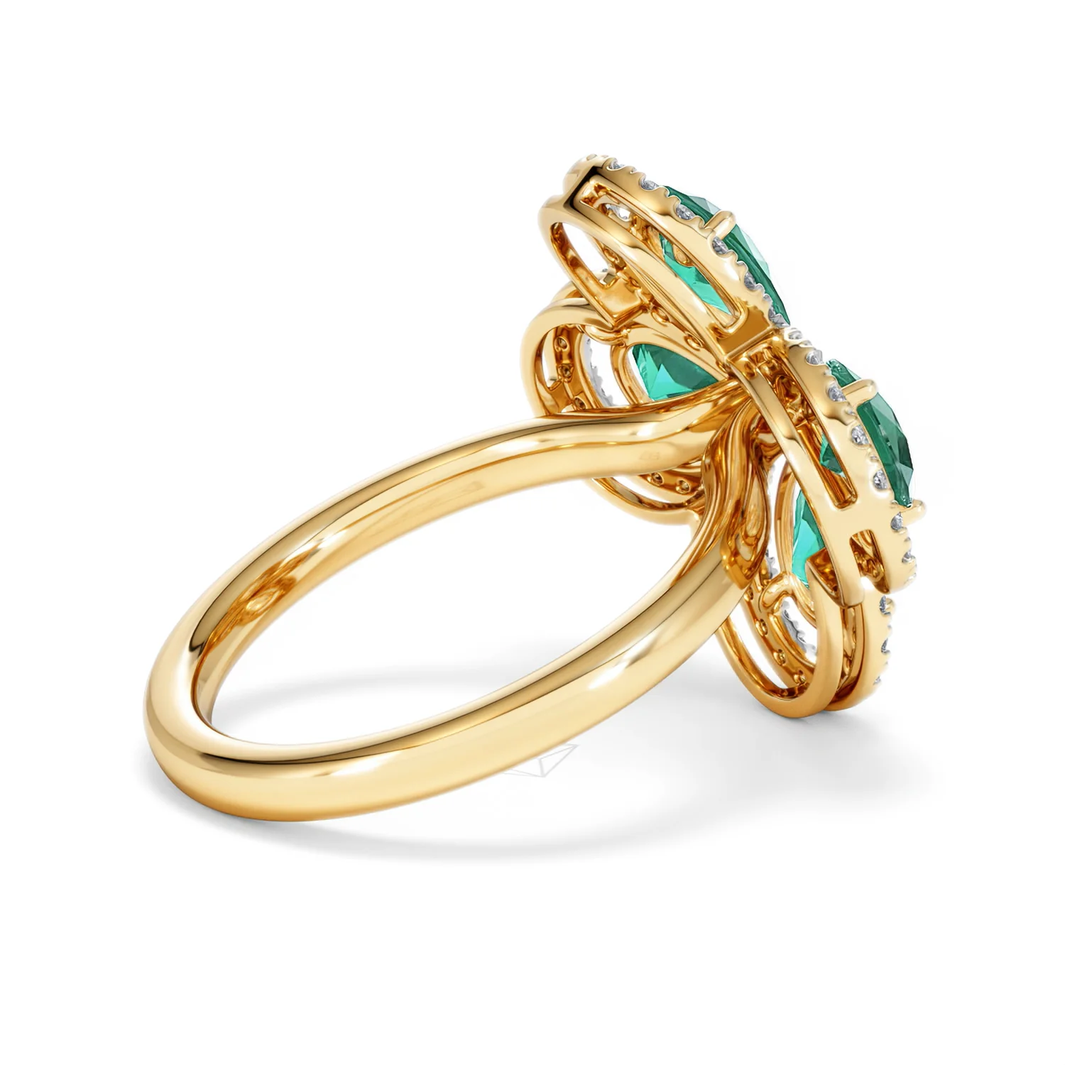 Bloom 3.20ct Lab Emerald and Lab Diamond Ring in 18K Yellow Gold - Image 35