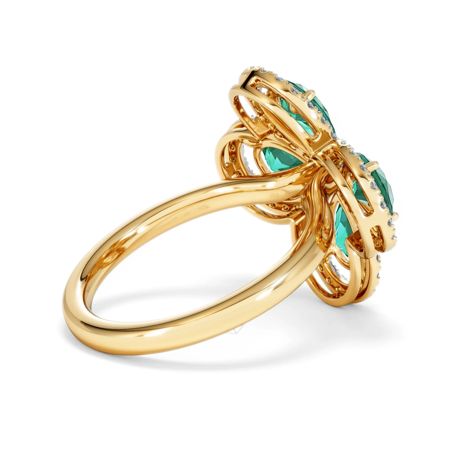 Bloom 3.20ct Lab Emerald and Lab Diamond Ring in 18K Yellow Gold - Image 36