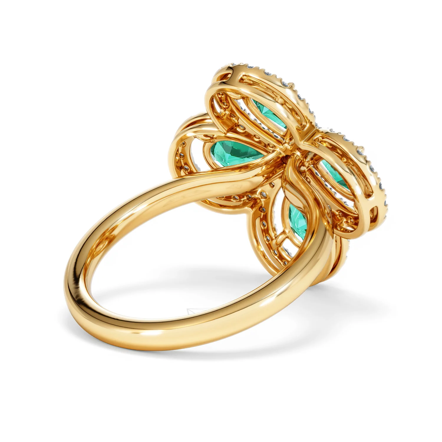 Bloom 3.20ct Lab Emerald and Lab Diamond Ring in 18K Yellow Gold - Image 40