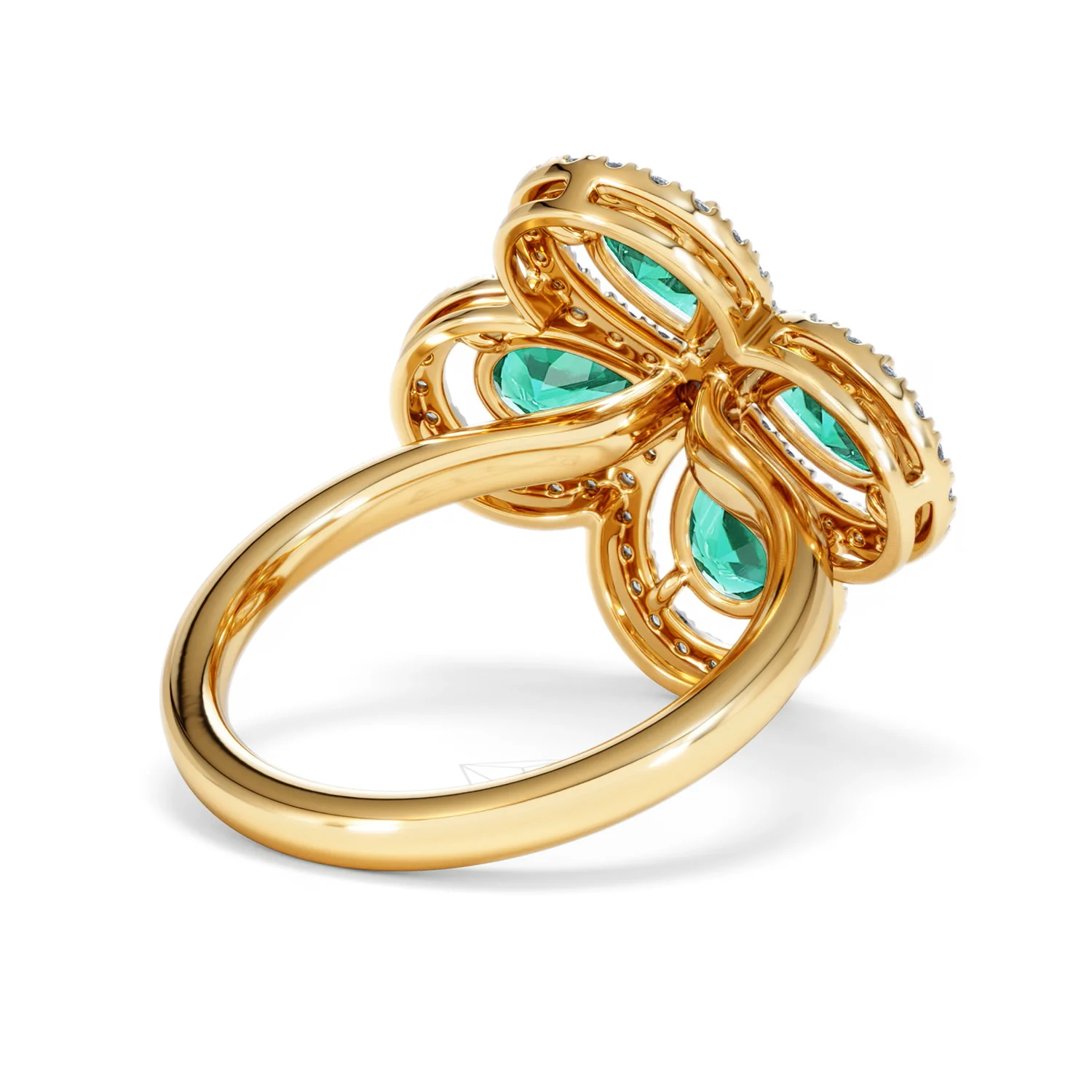 Bloom 3.20ct Lab Emerald and Lab Diamond Ring in 18K Yellow Gold - Image 41