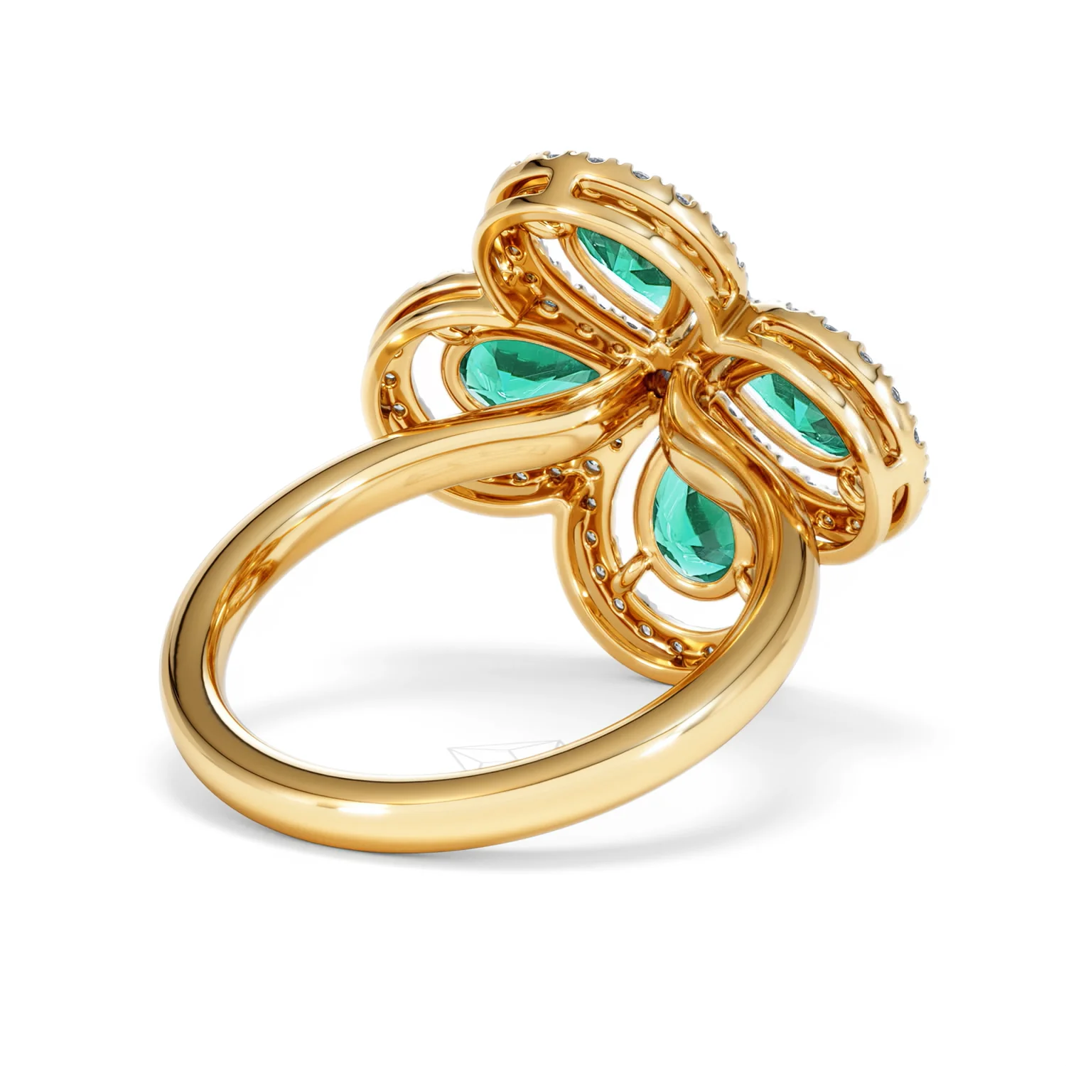 Bloom 3.20ct Lab Emerald and Lab Diamond Ring in 18K Yellow Gold - Image 42