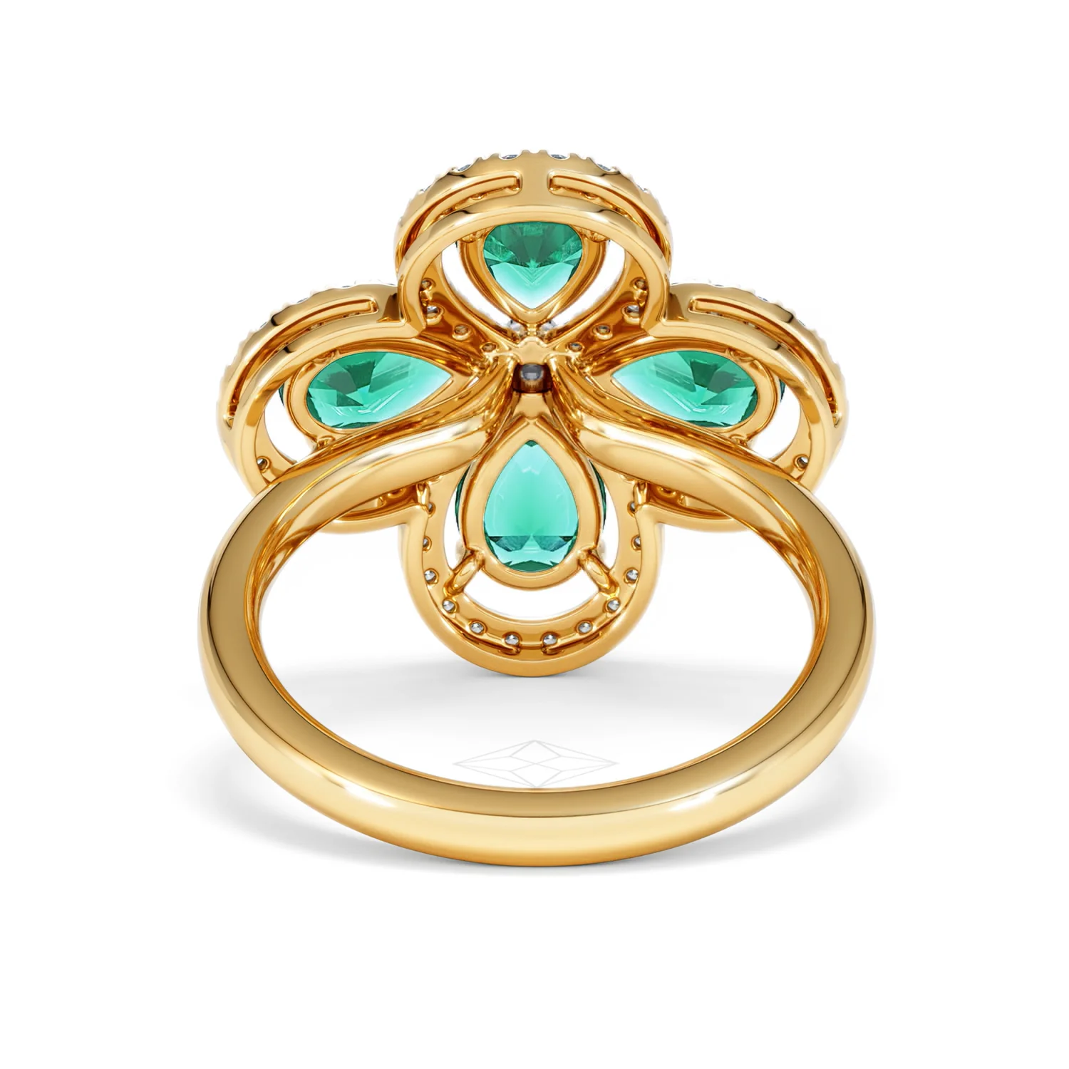 Bloom 3.20ct Lab Emerald and Lab Diamond Ring in 18K Yellow Gold - Image 49