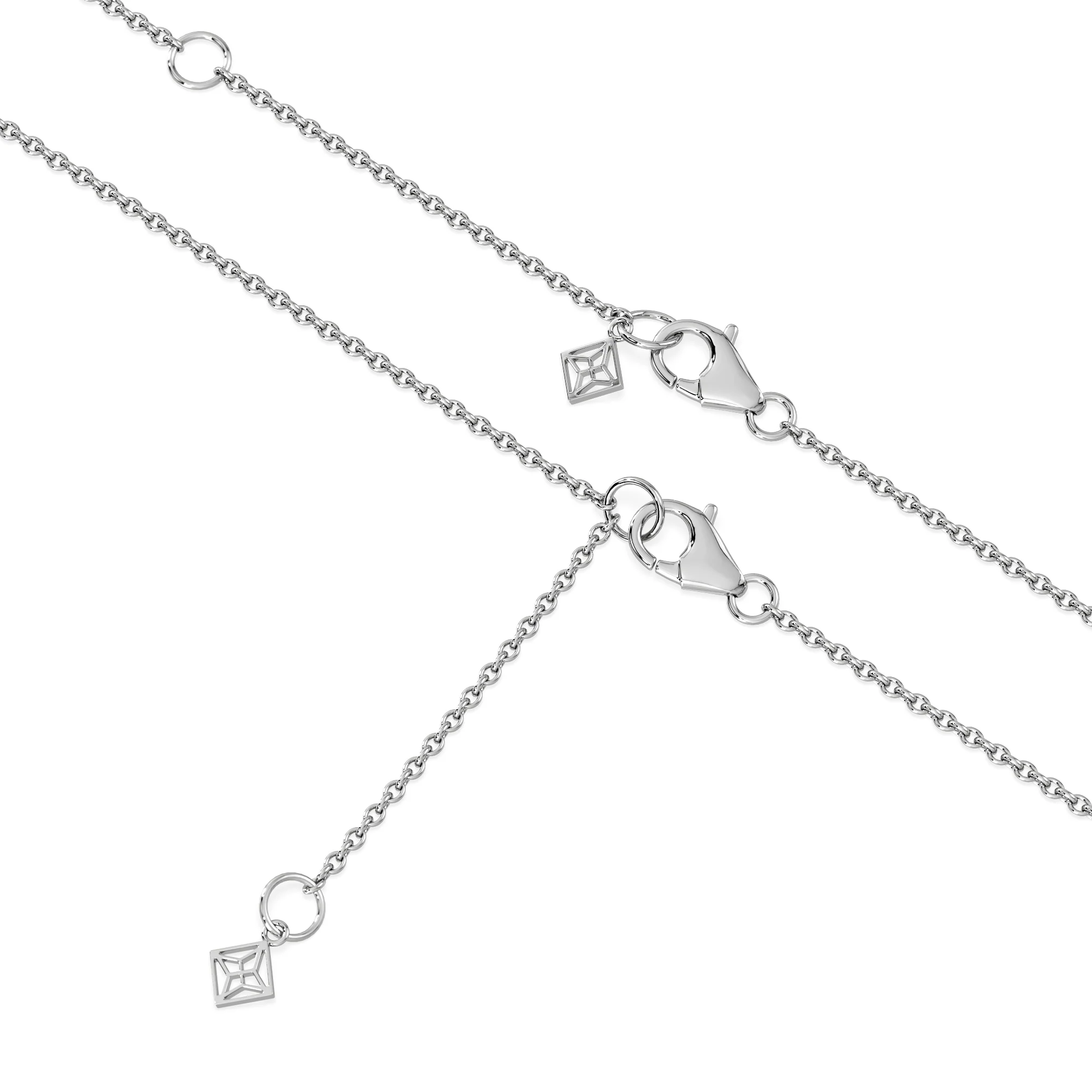 Bloom 3.30ct Lab Ruby and Lab Diamond Necklace in 18K White Gold - Image 7
