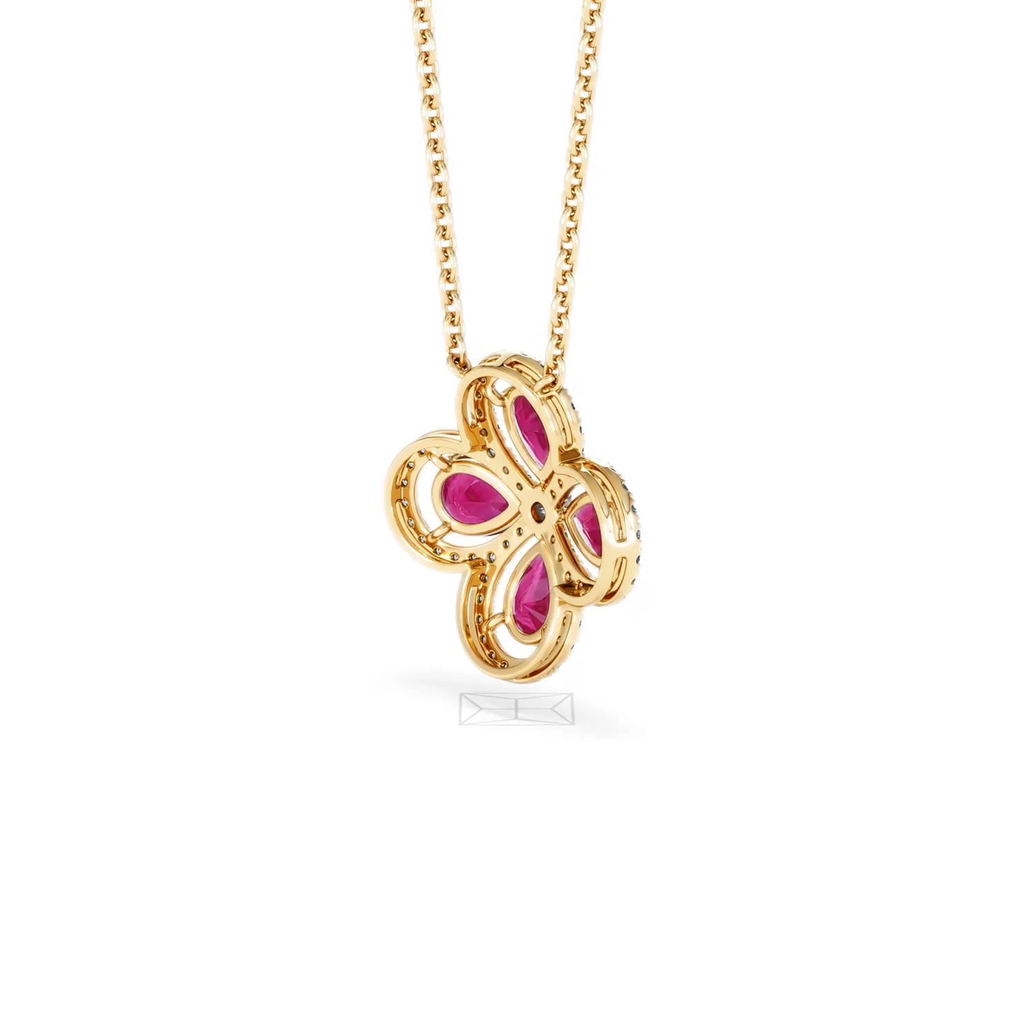 Bloom 3.30ct Lab Ruby and Lab Diamond Necklace in 18K Yellow Gold - Image 39