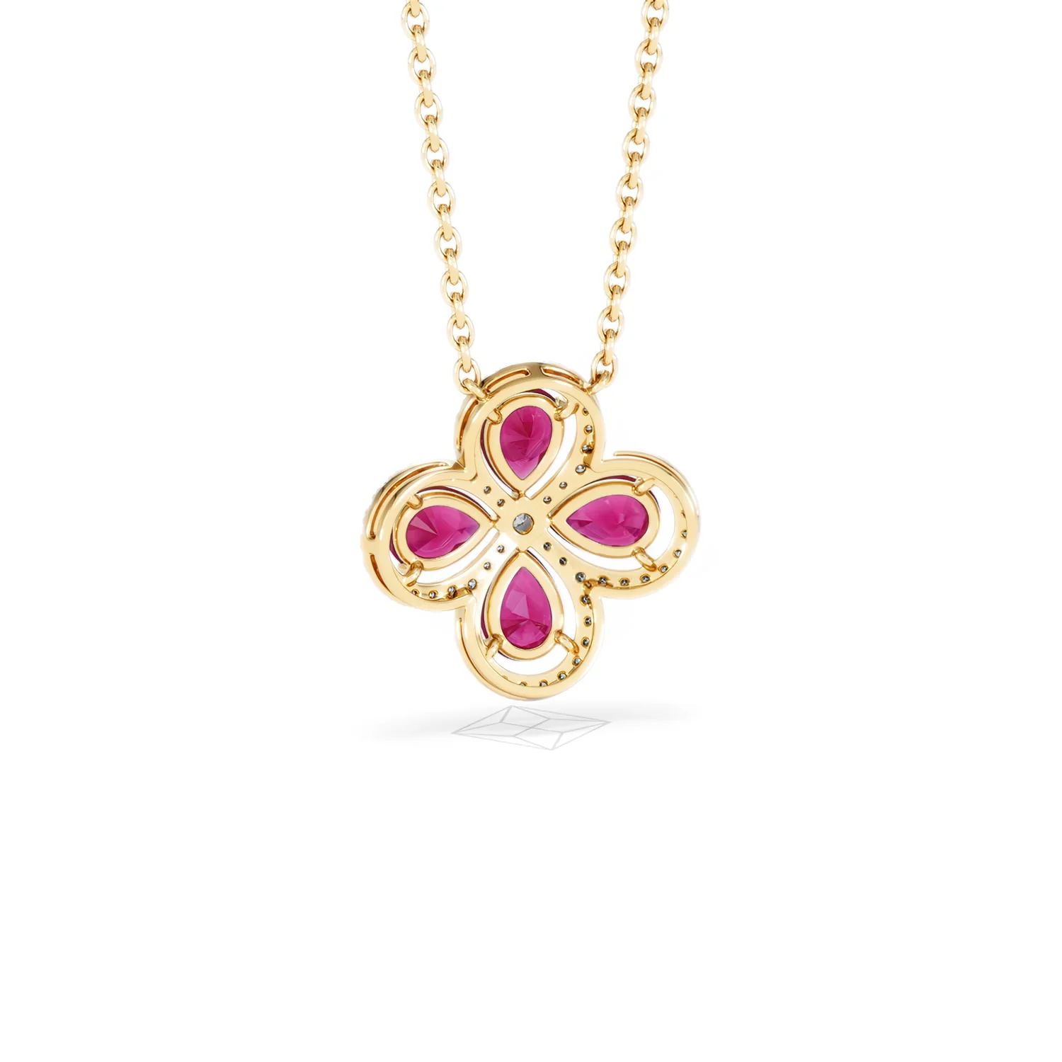 Bloom 3.30ct Lab Ruby and Lab Diamond Necklace in 18K Yellow Gold - Image 52