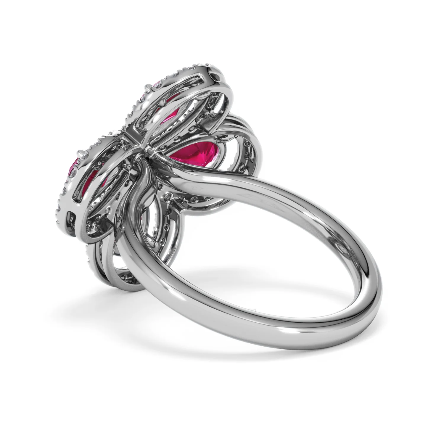 Bloom 3.30ct Lab Ruby and Lab Diamond Ring in 18K White Gold - Image 59
