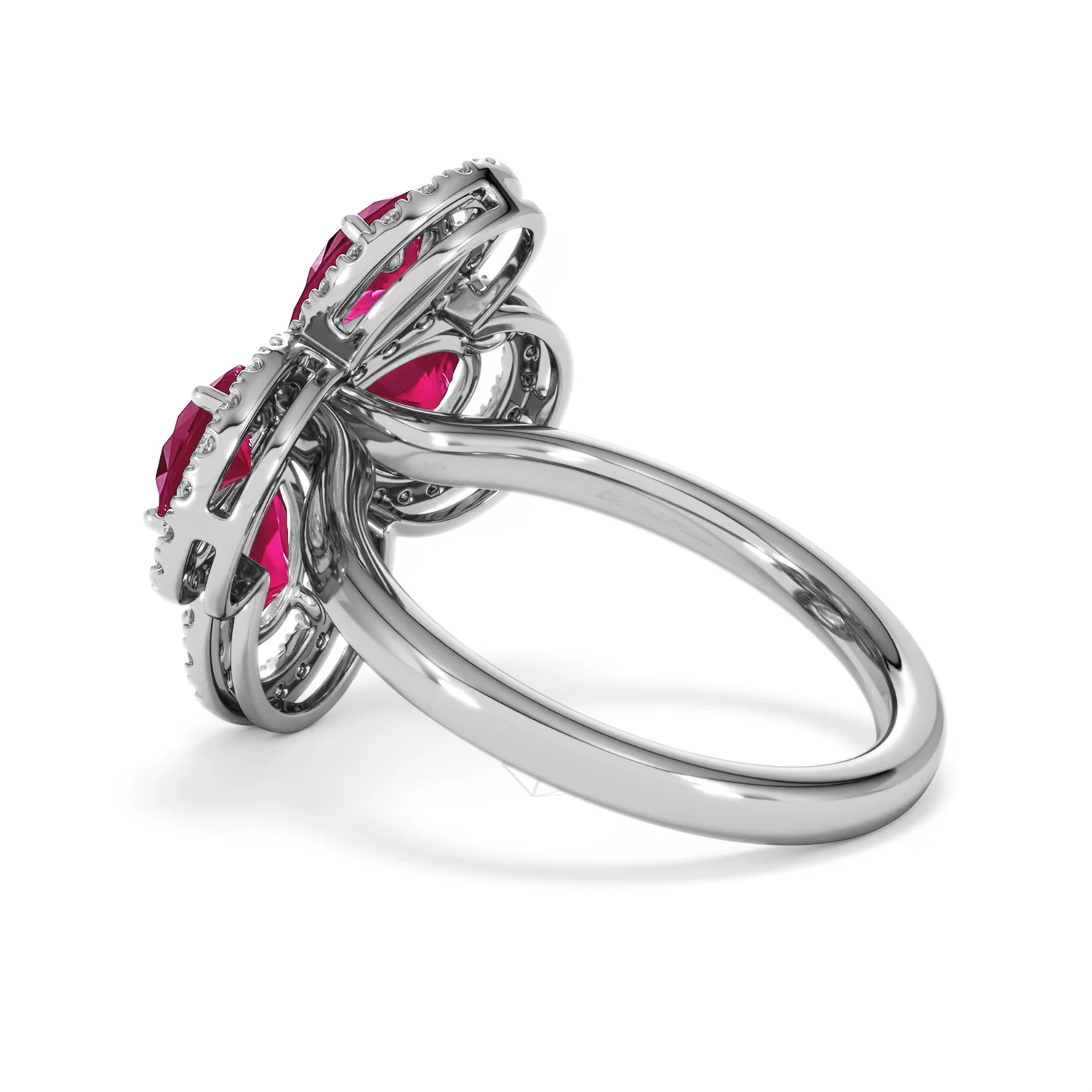 Bloom 3.30ct Lab Ruby and Lab Diamond Ring in 18K White Gold - Image 62