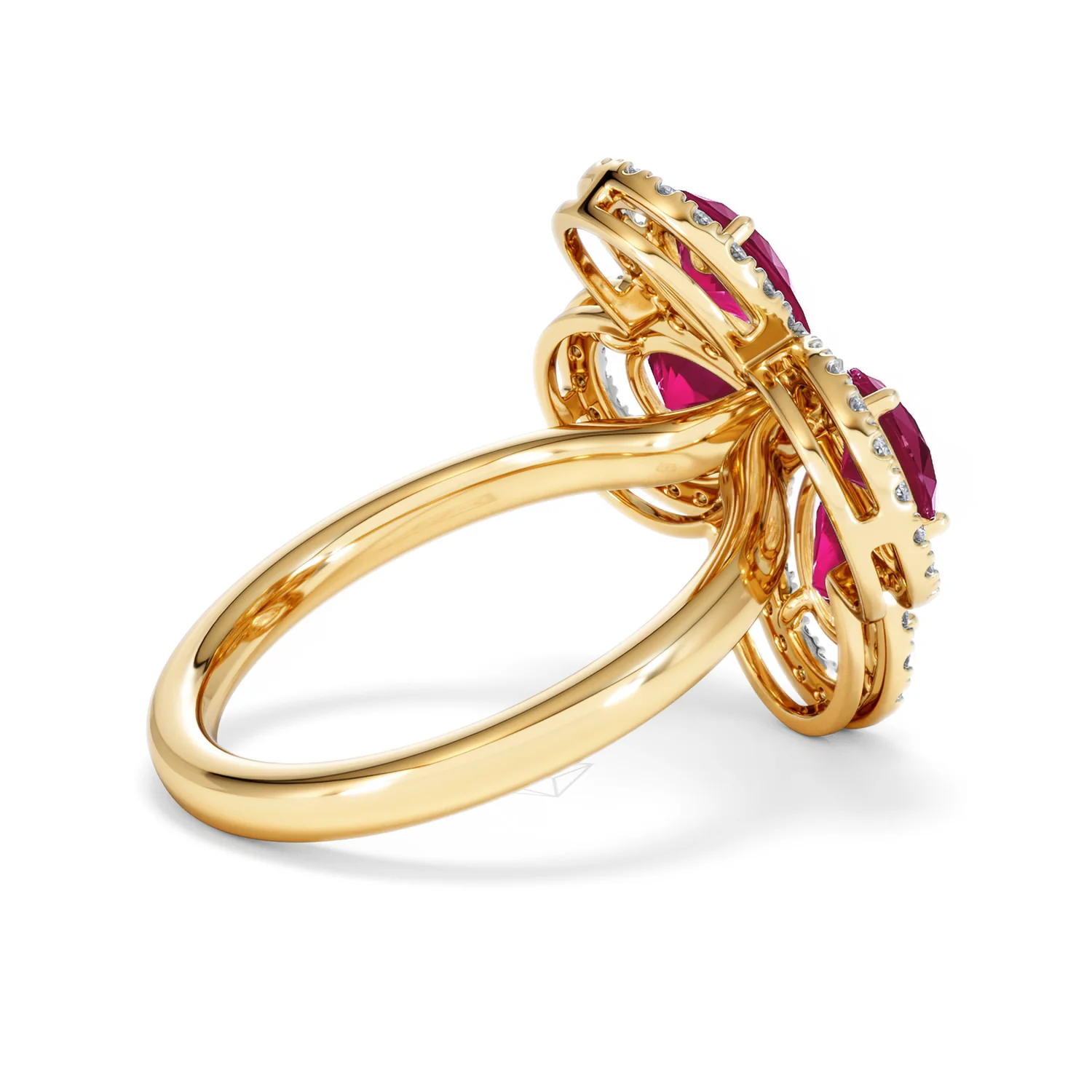 Bloom 3.30ct Lab Ruby and Lab Diamond Ring in 18K Yellow Gold - Image 35