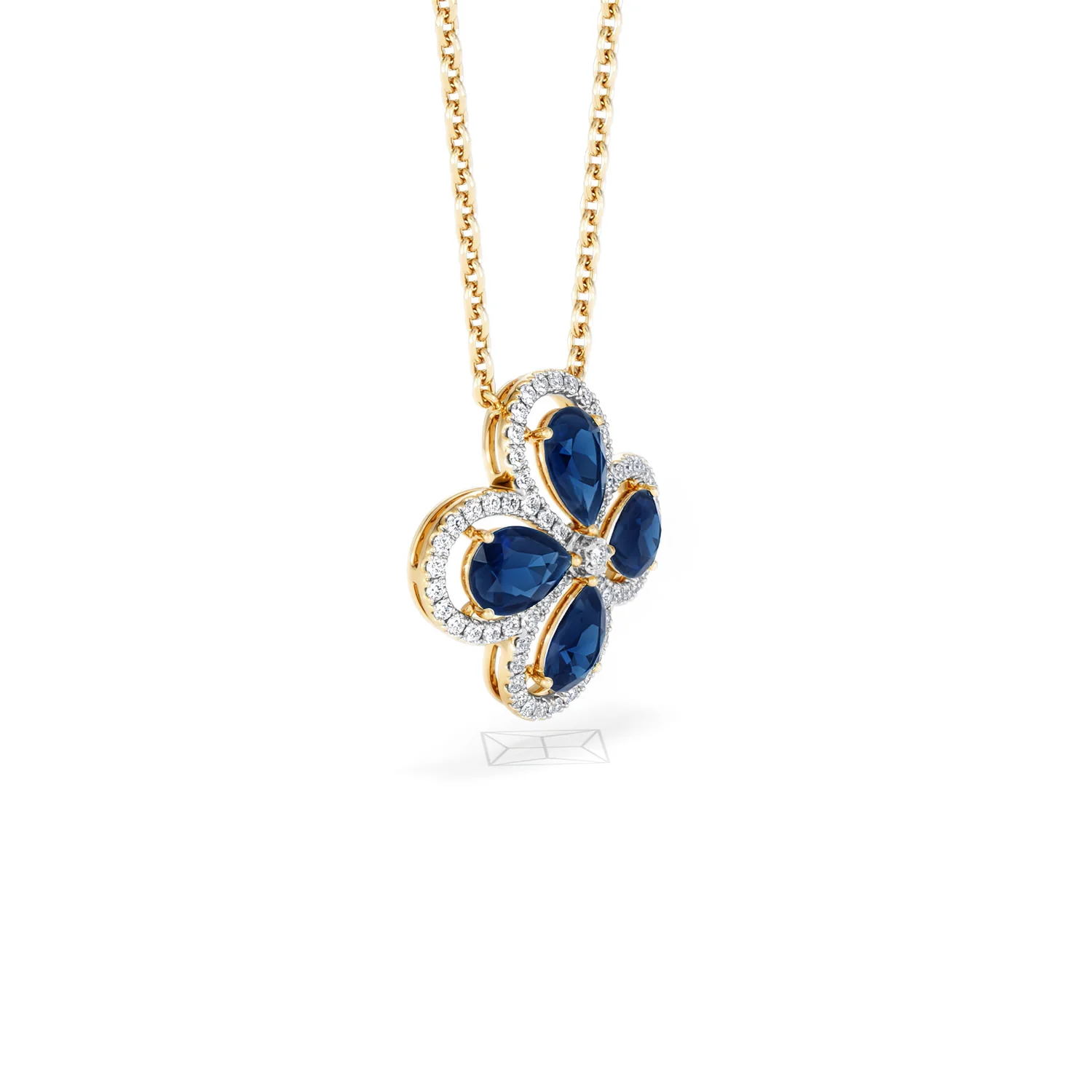 Bloom 3.40ct Lab Sapphire and Lab Diamond Necklace in 18K Yellow Gold - Image 19