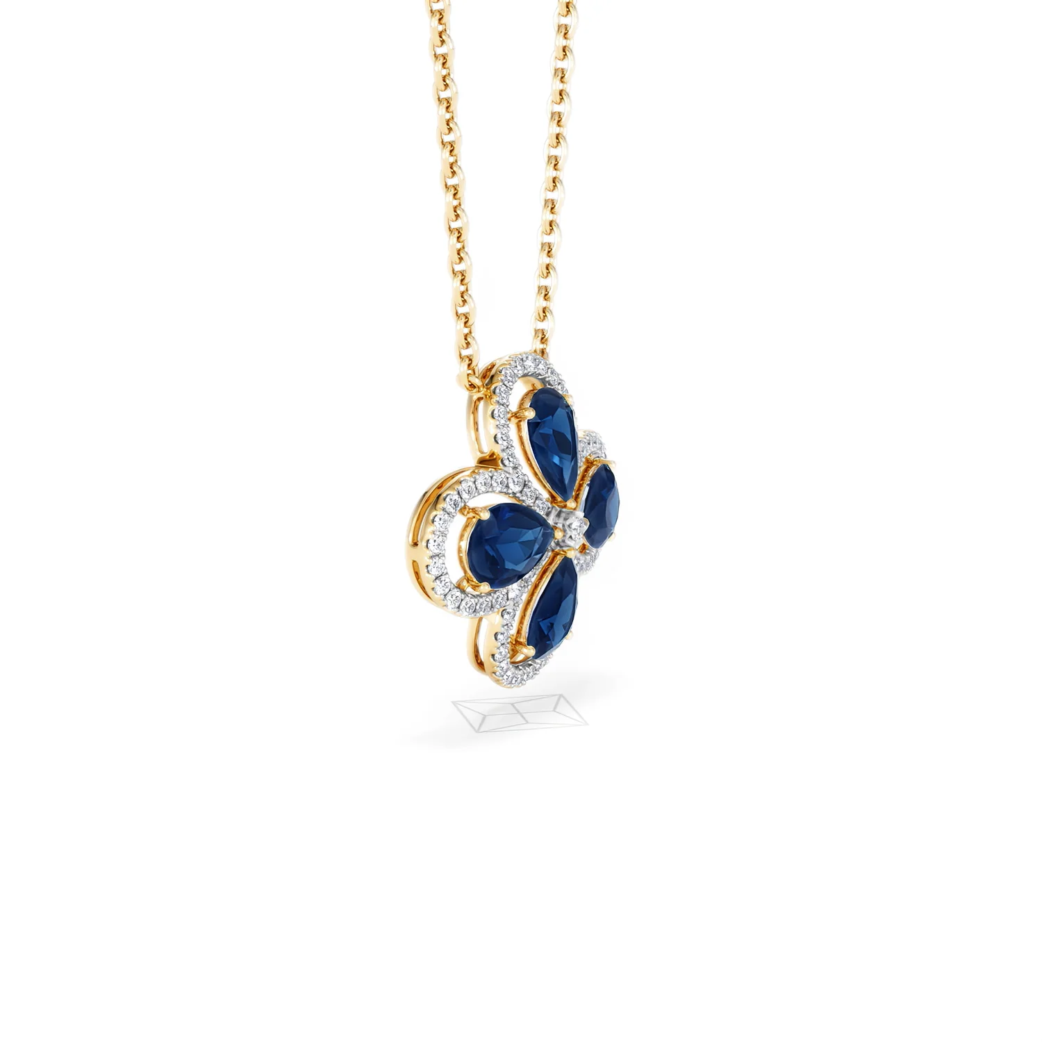 Bloom 3.40ct Lab Sapphire and Lab Diamond Necklace in 18K Yellow Gold - Image 21
