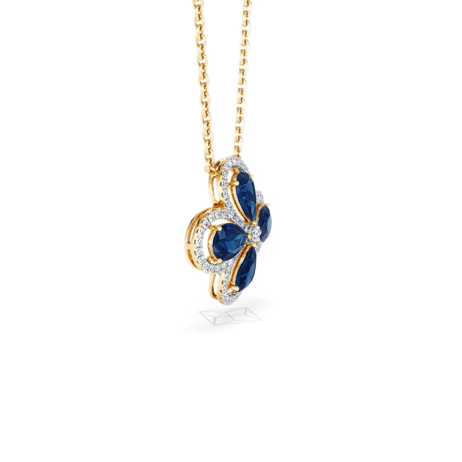 Bloom 3.40ct Lab Sapphire and Lab Diamond Necklace in 18K Yellow Gold - Image 22