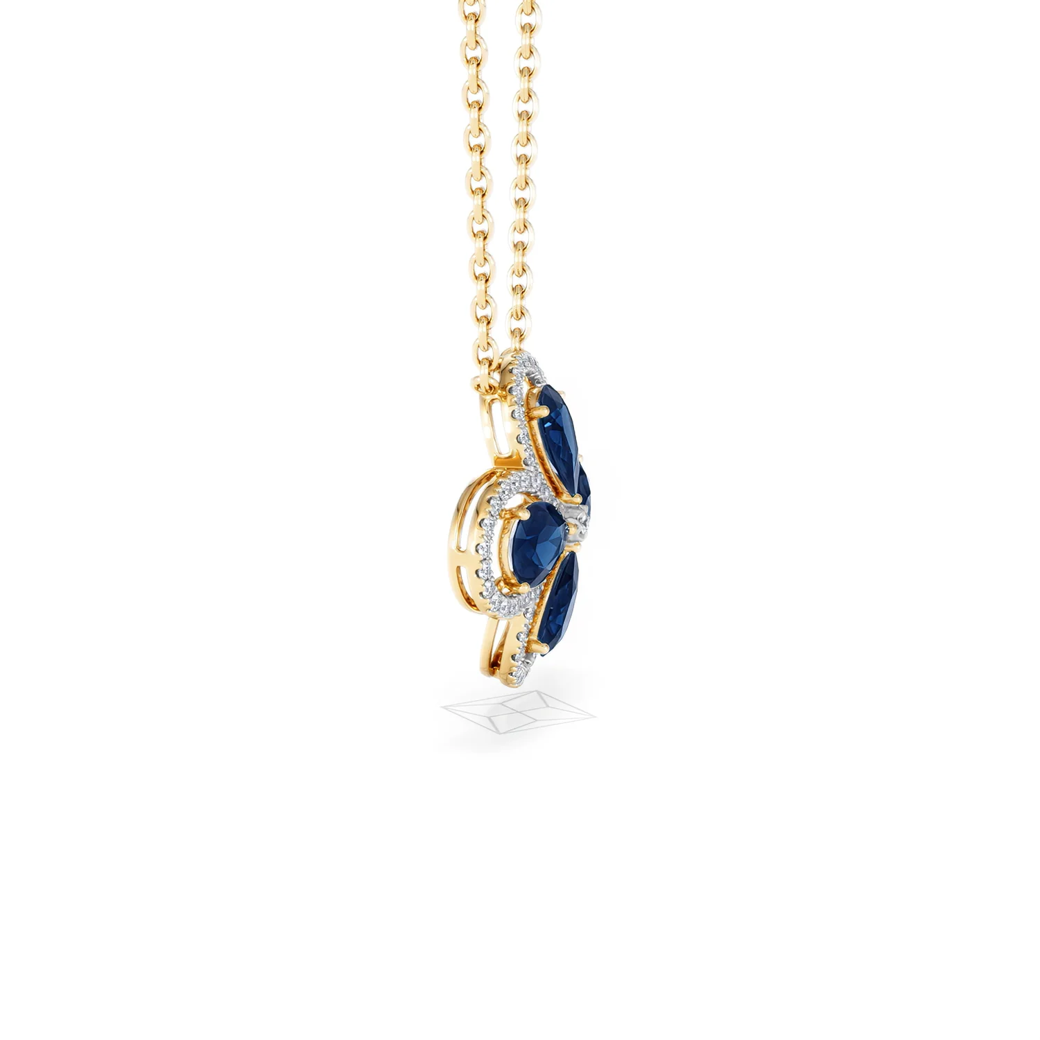 Bloom 3.40ct Lab Sapphire and Lab Diamond Necklace in 18K Yellow Gold - Image 25