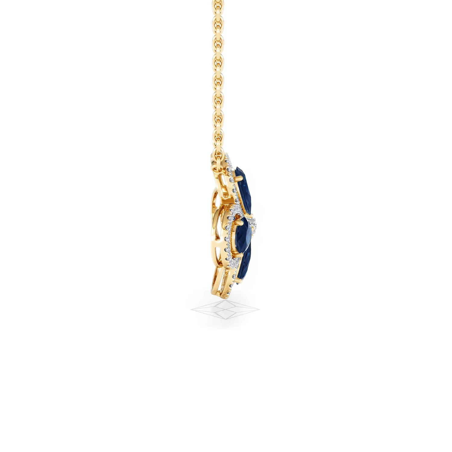 Bloom 3.40ct Lab Sapphire and Lab Diamond Necklace in 18K Yellow Gold - Image 28