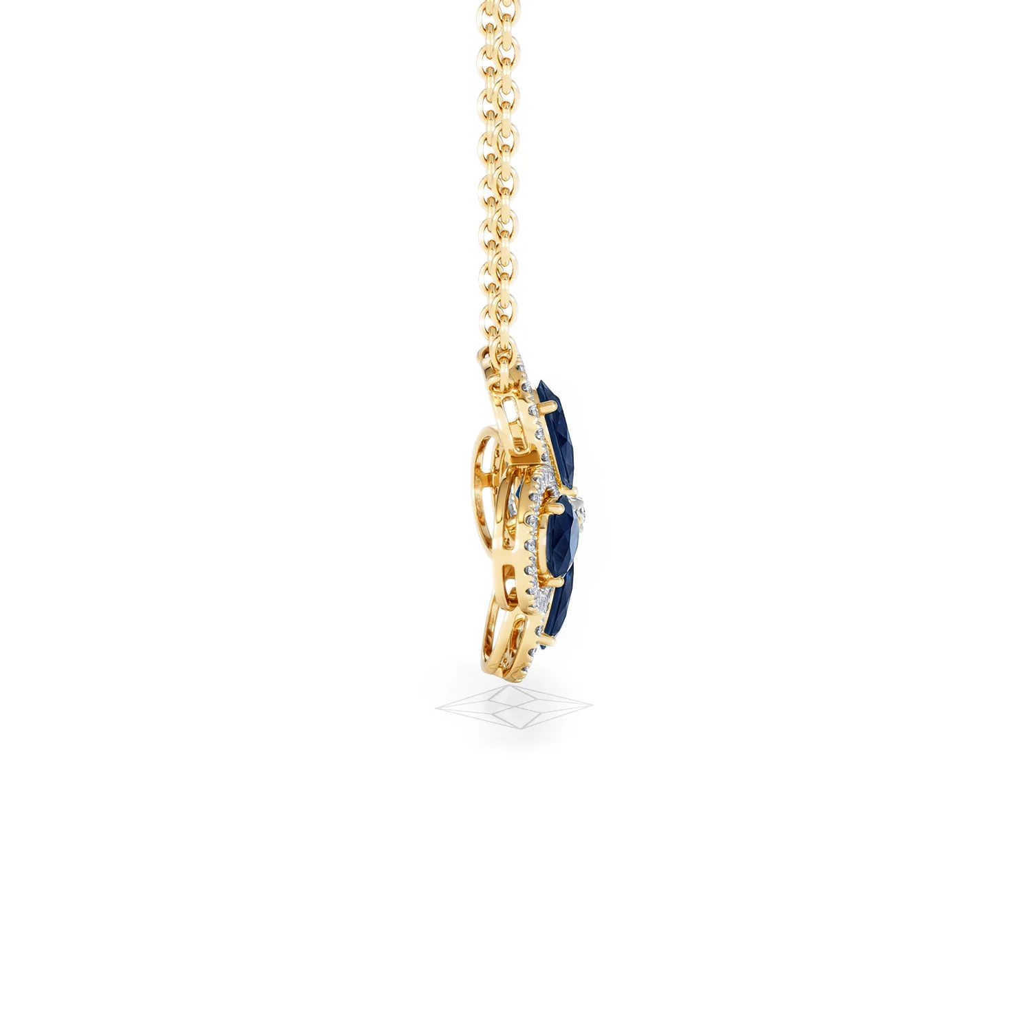 Bloom 3.40ct Lab Sapphire and Lab Diamond Necklace in 18K Yellow Gold - Image 29