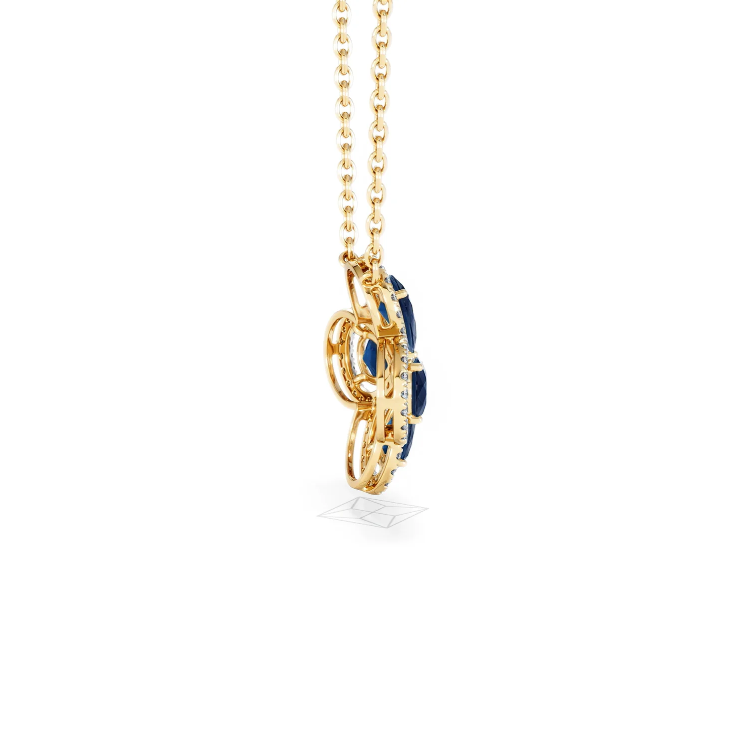 Bloom 3.40ct Lab Sapphire and Lab Diamond Necklace in 18K Yellow Gold - Image 31