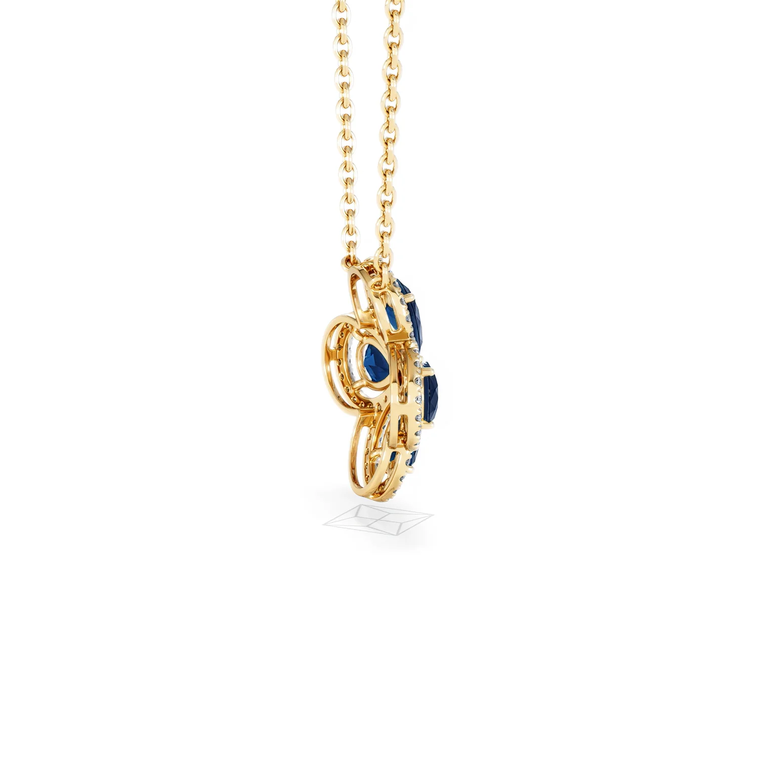 Bloom 3.40ct Lab Sapphire and Lab Diamond Necklace in 18K Yellow Gold - Image 32
