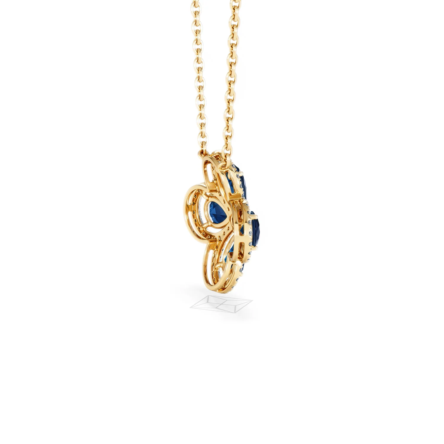Bloom 3.40ct Lab Sapphire and Lab Diamond Necklace in 18K Yellow Gold - Image 33