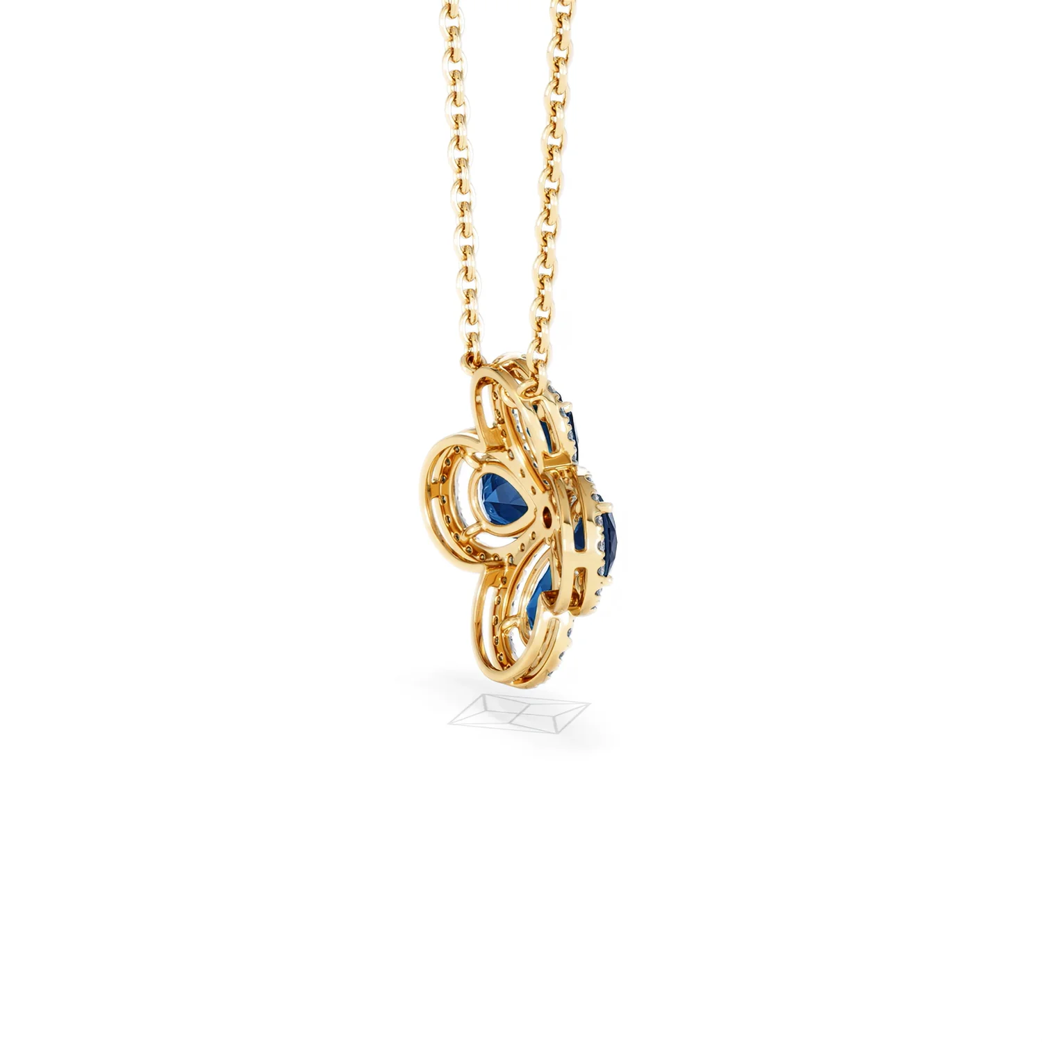 Bloom 3.40ct Lab Sapphire and Lab Diamond Necklace in 18K Yellow Gold - Image 34