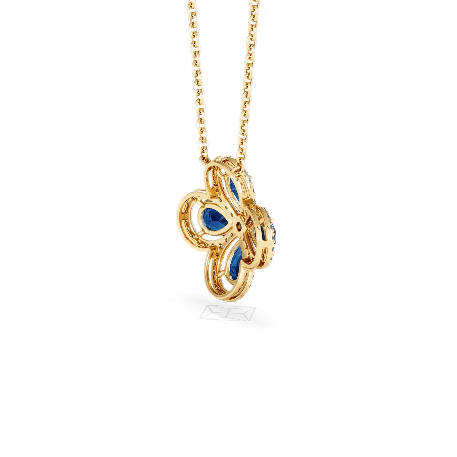 Bloom 3.40ct Lab Sapphire and Lab Diamond Necklace in 18K Yellow Gold - Image 36